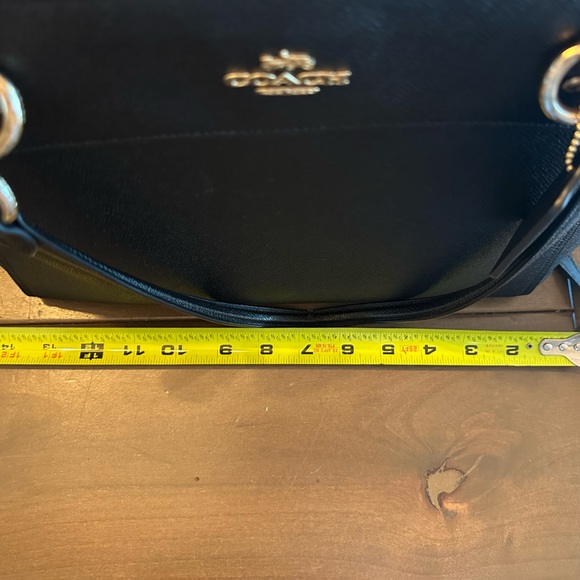 Coach black structured shoulder bag with crossbody strap work bag - Picture 3 of 6